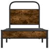 vidaXL Bed Frame Smoked Oak Steel, Engineered Wood Single