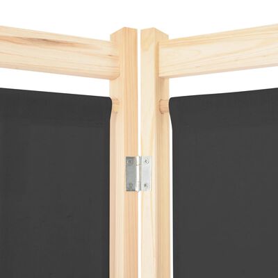 vidaXL 4-Panel Room Divider Gray 62.9"x66.9"x1.6" Fabric