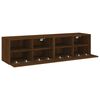 vidaXL TV Wall Cabinet Set of 2 Brown Oak Engineered Wood Standard