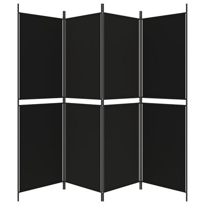vidaXL 4-Panel Room Divider Black 78.7"x70.9" Fabric