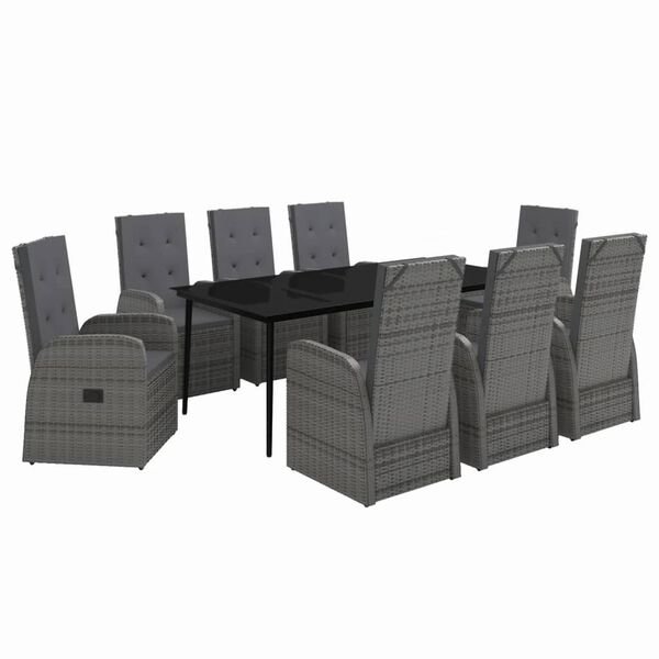 vidaXL Garden Dining Set Grey