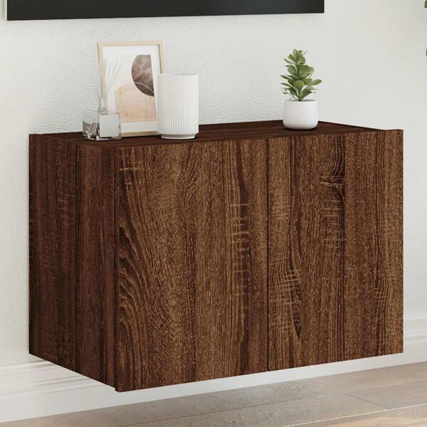 vidaXL TV Wall Cabinet Brown oak Engineered wood Medium TV Wall Cabinet