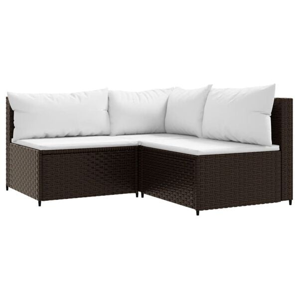 vidaXL Patio Lounge Set Brown, Cream white