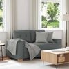 vidaXL Loveseat Sofa Dark Gray Polyester, Plywood, Steel, Plastic 2-seater
