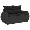 vidaXL Garden Sofa Set with Cushion 9 pcs Black Synthetic: Poly Rattan