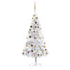 vidaXL Artificial Pre-lit Christmas Tree with Ball Set Silver 70.9" PET