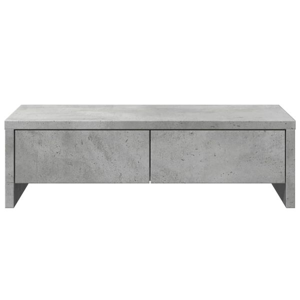 vidaXL Monitor Stand with Drawers Concrete Grey 19.7x10.6x5.9" Engineered Wood
