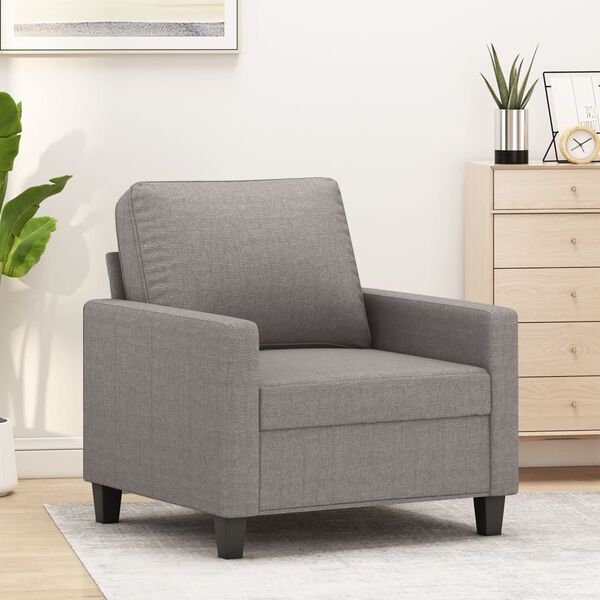 vidaXL Sofa Chair Taupe Polyester, Metal, Textilene 23.6 in seat width