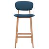 vidaXL Bar Chair Set of 2 Blue Fabric (100% polyester), solid beech wood