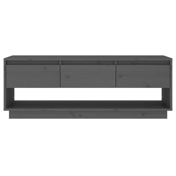 vidaXL TV Stand Grey Solid pine wood Large TV Stand Rectangular