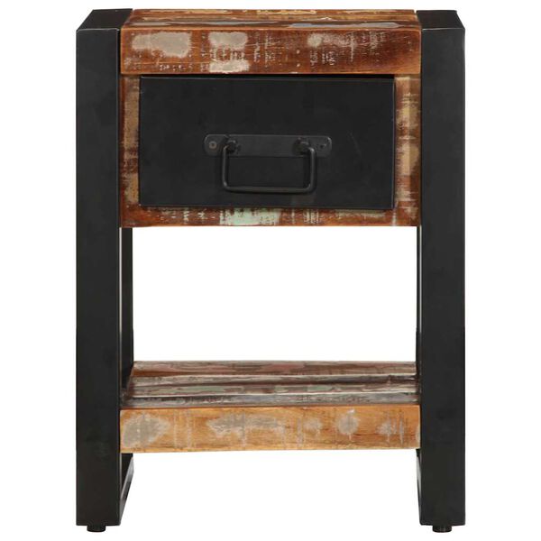 vidaXL Bedside Cabinet Multicolor Solid reclaimed wood, iron