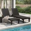 vidaXL Sun Lounger Set of 2 Black Polypropylene Medium Modern