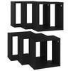 vidaXL Cube Shelf Set of 6 Black Engineered wood 10.2 x 5.9 x 10.2 in