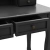 vidaXL Dressing Table Set with Stool Black 39.4x15.7x57.5" Paulownia Wood