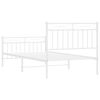 vidaXL Bed Frame White Powder-coated steel 39.4 x 74.8 in Bed Frame