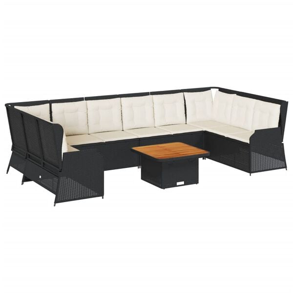vidaXL Patio Lounge Set Black and Brown