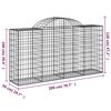 vidaXL Gabion Basket Set of 20 Silver Galvanized Iron 78.7x19.7x47.2 in