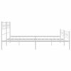 vidaXL Bed Frame White Powder-Coated Steel Full Bed Frame Rectangular