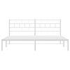 vidaXL Metal Bed Frame White Powder-coated steel Double Metal Bed Frame
