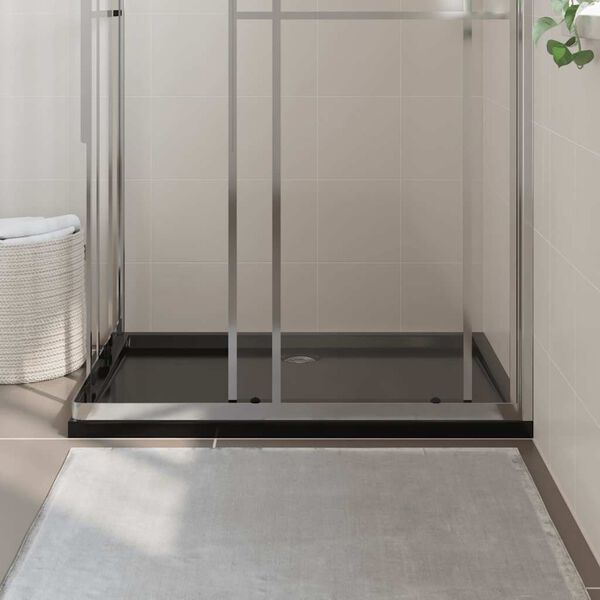 vidaXL Rectangular ABS Shower Base Tray Black 31.5"x43.3"