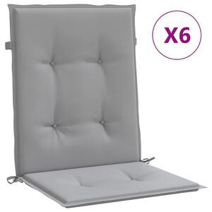 vidaXL Lowback Chair Cushion Set of 6 Grey Oxford fabric (100% polyester)