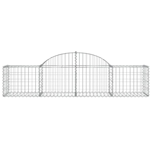 vidaXL Gabion Basket Set of 8 Silver Galvanized Iron Medium