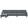 vidaXL L-shaped Sofa Bed Dark grey Velvet (100% polyester), plywood Large
