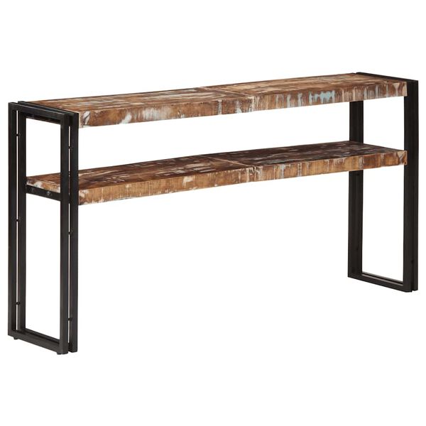 vidaXL Console Table Natural wood with black iron