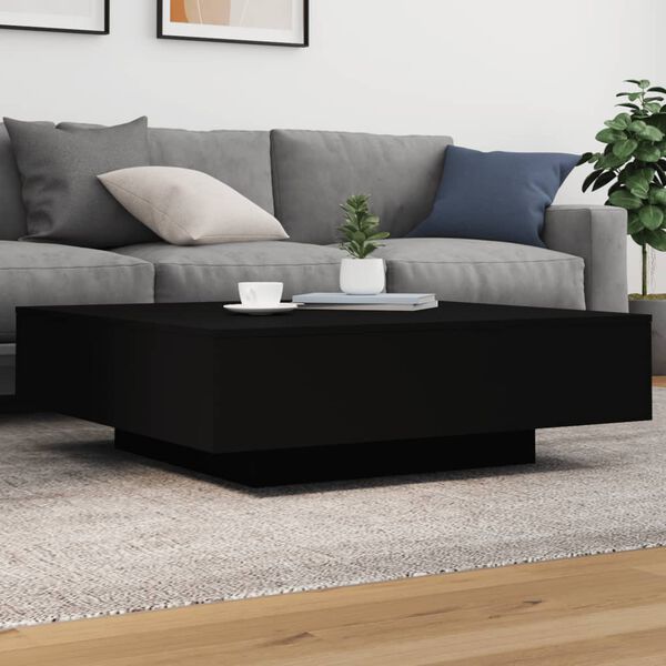 vidaXL Coffee Table Black Engineered wood Low Coffee Table Coffee Table