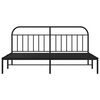 vidaXL Bed Frame Black Powder-Coated Steel Full Bed Frame Rectangular