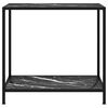 vidaXL Console Table Black Tempered glass, powder-coated steel