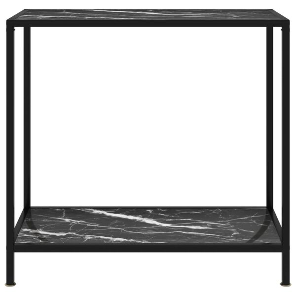 vidaXL Console Table Black Tempered glass, powder-coated steel