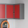 vidaXL Tool Cabinet with Shelf Red and Grey 21.65 x 21.65 x 21.65 in