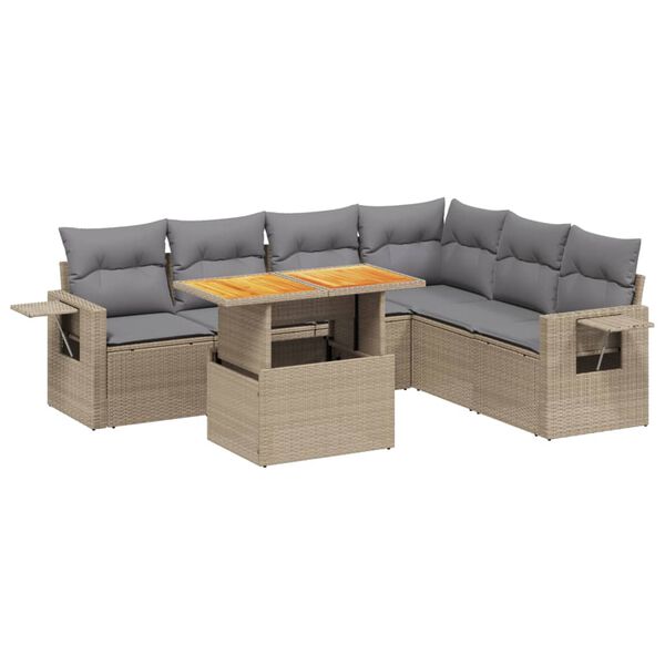 vidaXL Garden Sofa Set Beige, Light Grey