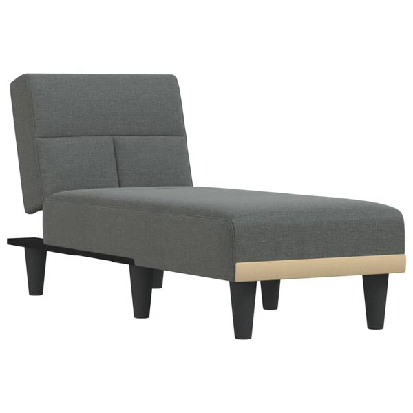vidaXL Chaise Lounge Dark grey 100% polyester, plywood One size