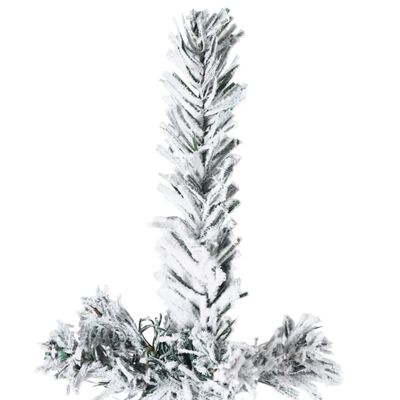 vidaXL Slim Artificial Half Christmas Tree with Flocked Snow 5 ft