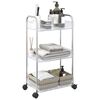 vidaXL Storage Trolley 3-Tier Transparent 14.6x11.0x26.8" Acrylic