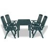 vidaXL Dining Set Green Plastic Medium Foldable Outdoor Dining Set