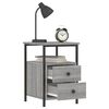 vidaXL Bedside Cabinet Set of 2 Grey sonoma Engineered wood, iron Medium