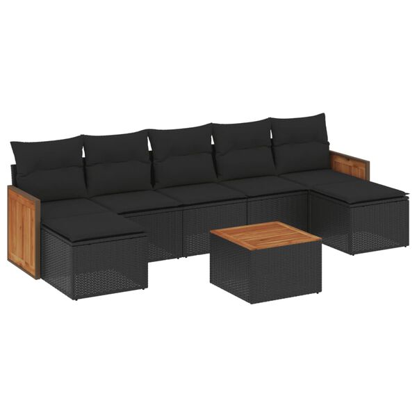 vidaXL Garden Sofa Set Black