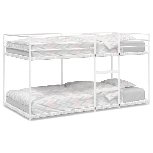 vidaXL Bunk Bed White Steel, mesh fabric 100 x 78.7 in mattress size