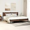 vidaXL Bed Frame Brown Oak Steel, Engineered Wood Super King Bed Frame