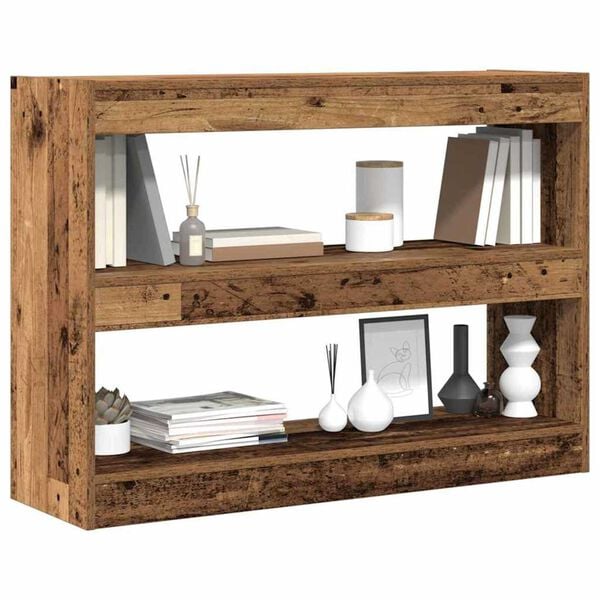 vidaXL Bookcase Old wood 39.37 x 11.81 x 28.35 in Engineered Wood