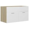 vidaXL Bathroom Furniture Set White and Sonoma Oak Engineered wood, Acrylic