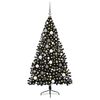 vidaXL Artificial Pre-lit Christmas Tree Black 70.87 in PVC