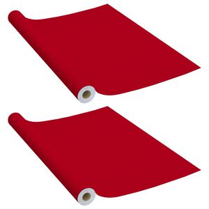 vidaXL Furniture Film Red PVC 196.9 x 35.4 in Adjustable Armrests