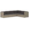 vidaXL Garden Lounge Set Grey PE rattan, powder-coated steel