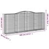 vidaXL Gabion Basket Set of 10 Silver Galvanized Iron Extra Large