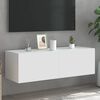 vidaXL TV Wall Cabinet White Engineered wood Medium TV Wall Cabinet