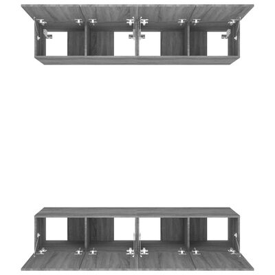 vidaXL TV Stands 4 Pcs Gray Sonoma 31.5"x11.8"x11.8" Engineered Wood